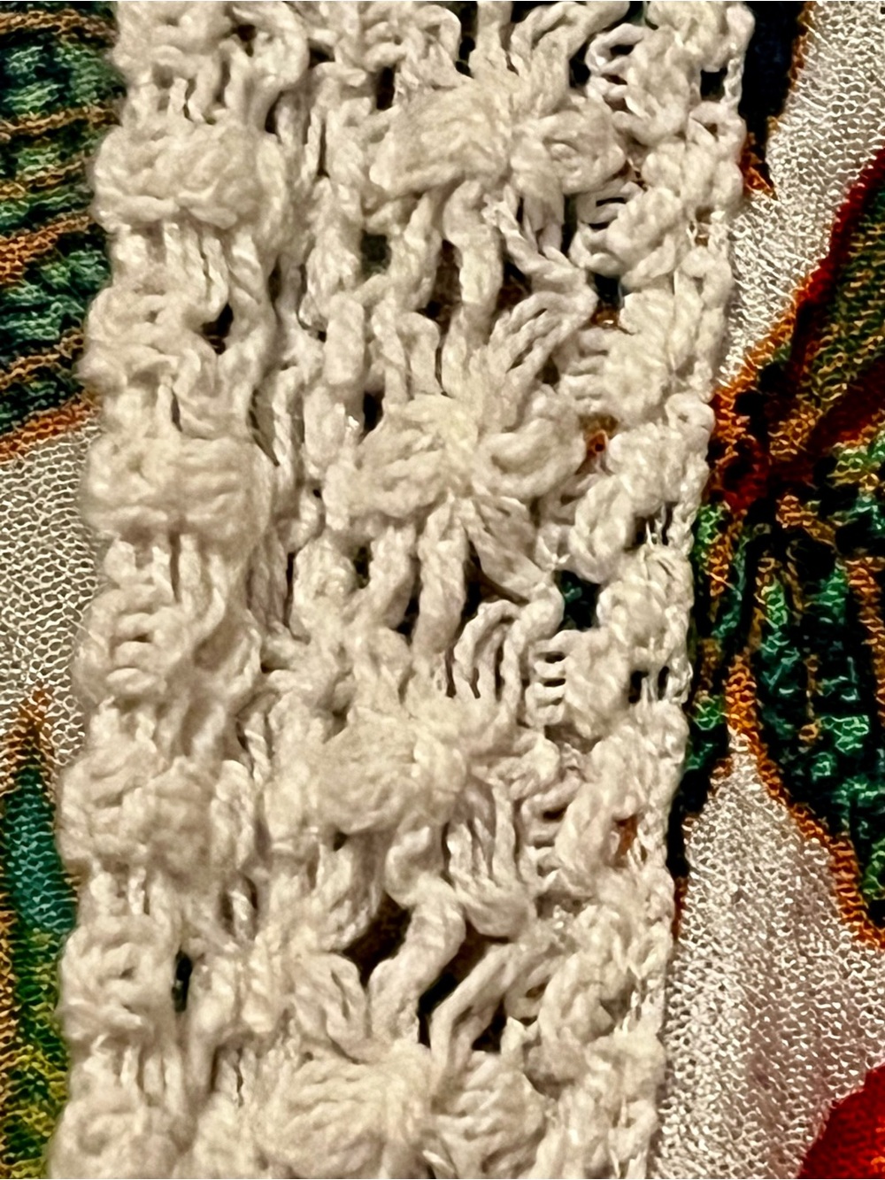 Jessica Simpson Cream Crochet-Trim Floral Tunic with Orange & Green Print - Picture 8 of 12